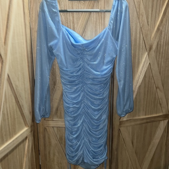 JUMP
Juniors' Glitter Ruched Mesh Mini Bodycon Dress - Picture 5 of 6